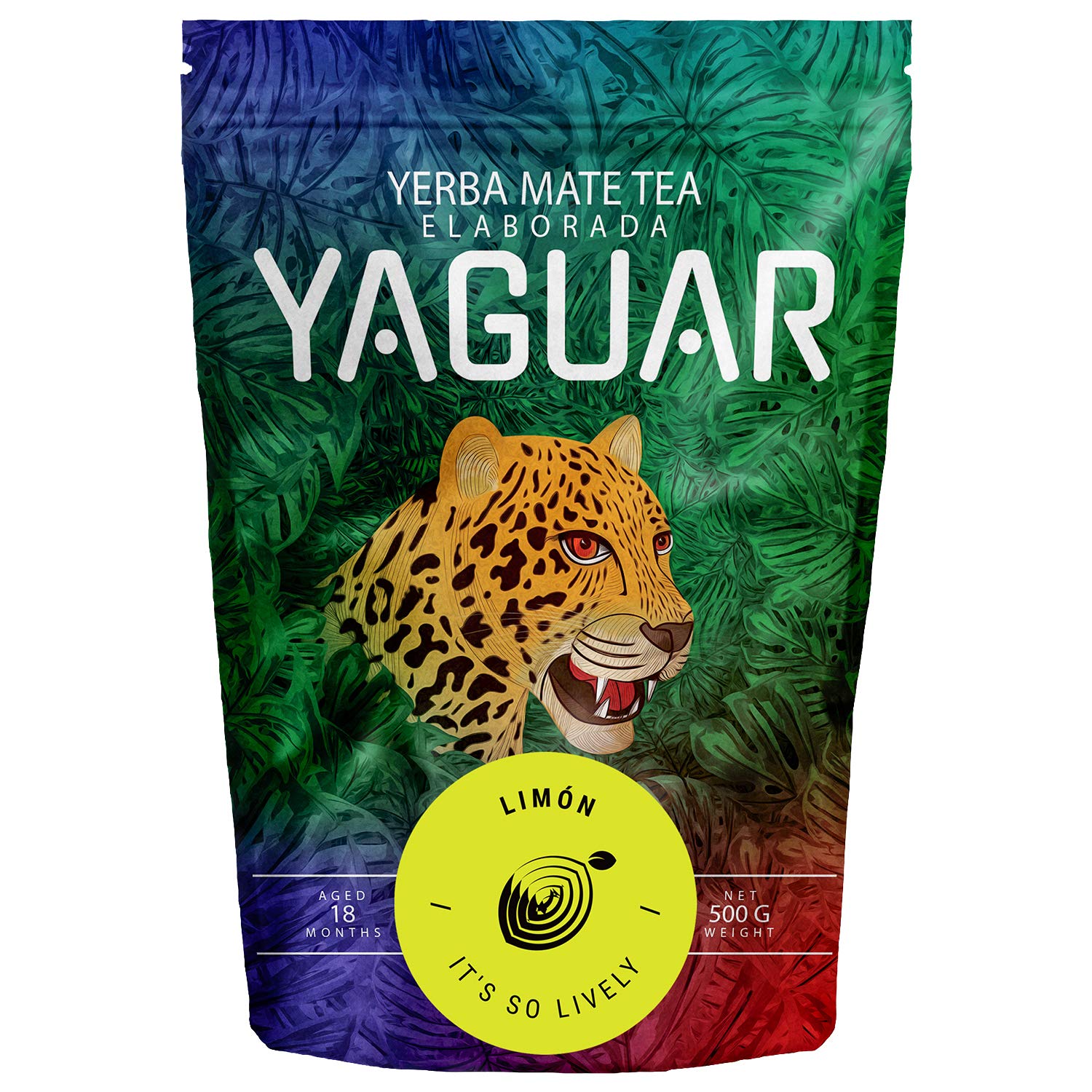 Yerba Mate Yaguar Limón Mate Tea with Lemon Brazilian Mate Tea Refreshing Mate Tea Gluten Free Vegan 500g