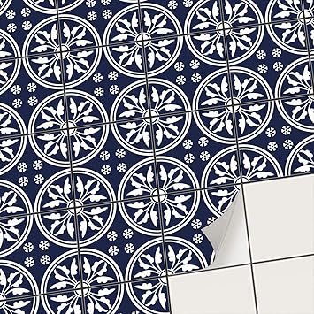 Kuche Bad Deep Blue Pattern Fliesensticker Klebefliesen Fliesenfolie