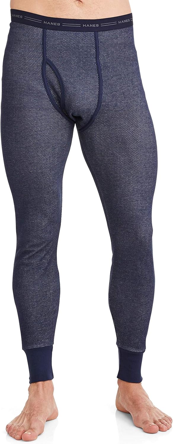 Hanes Mens Thermal Raschel Pajama Sleep Underlayer Pant Bottoms Thermal