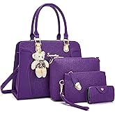 Women's Fashion Handbags Tote Bags Shoulder Bag Top Handle Satchel Purse Set 4pcs