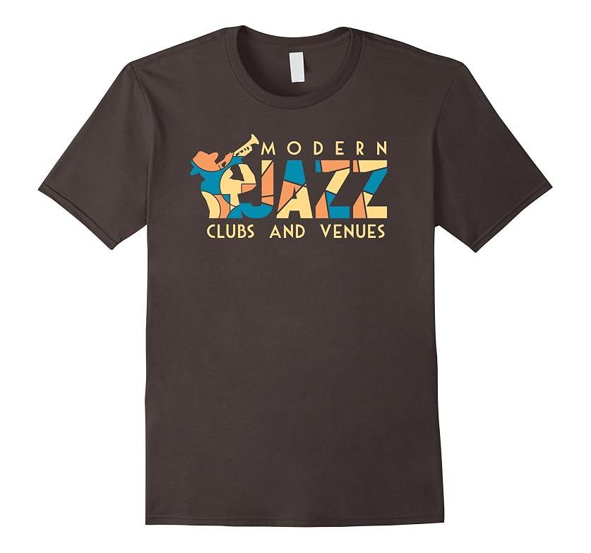 Mens Modern jazz Clubs And Venues Art-Deco Style T-shirt 2XL Asphalt