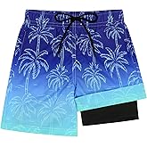 qikqik Boys Swim Trunks with Compression Liner Kids Swimsuits Boys Bathing Suit Quick Dry Boy Swimsuit Kids Swimming Trunks