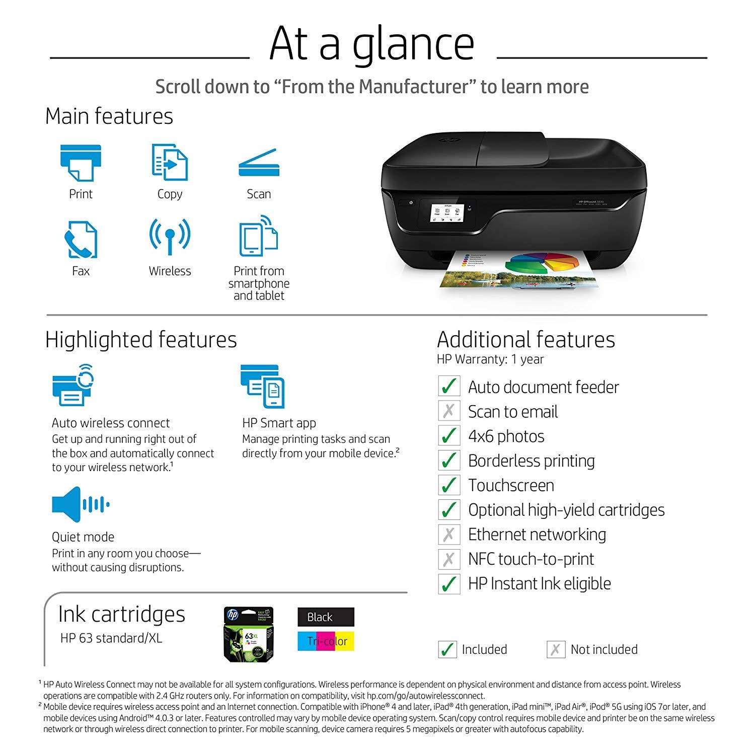 HP Officejet 3830 Wireless Color Photo Printer with Scanner and Copier