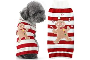 BAEJMJK Dog Christmas Sweater Xmas Pet Dog Turtleneck Clothes for Small Medium Large Dogs Soft Warm Puppy Cat Knit Jumper Dog Outfits Dog Pullover for Fall Winter Red Elk (Medium, C)