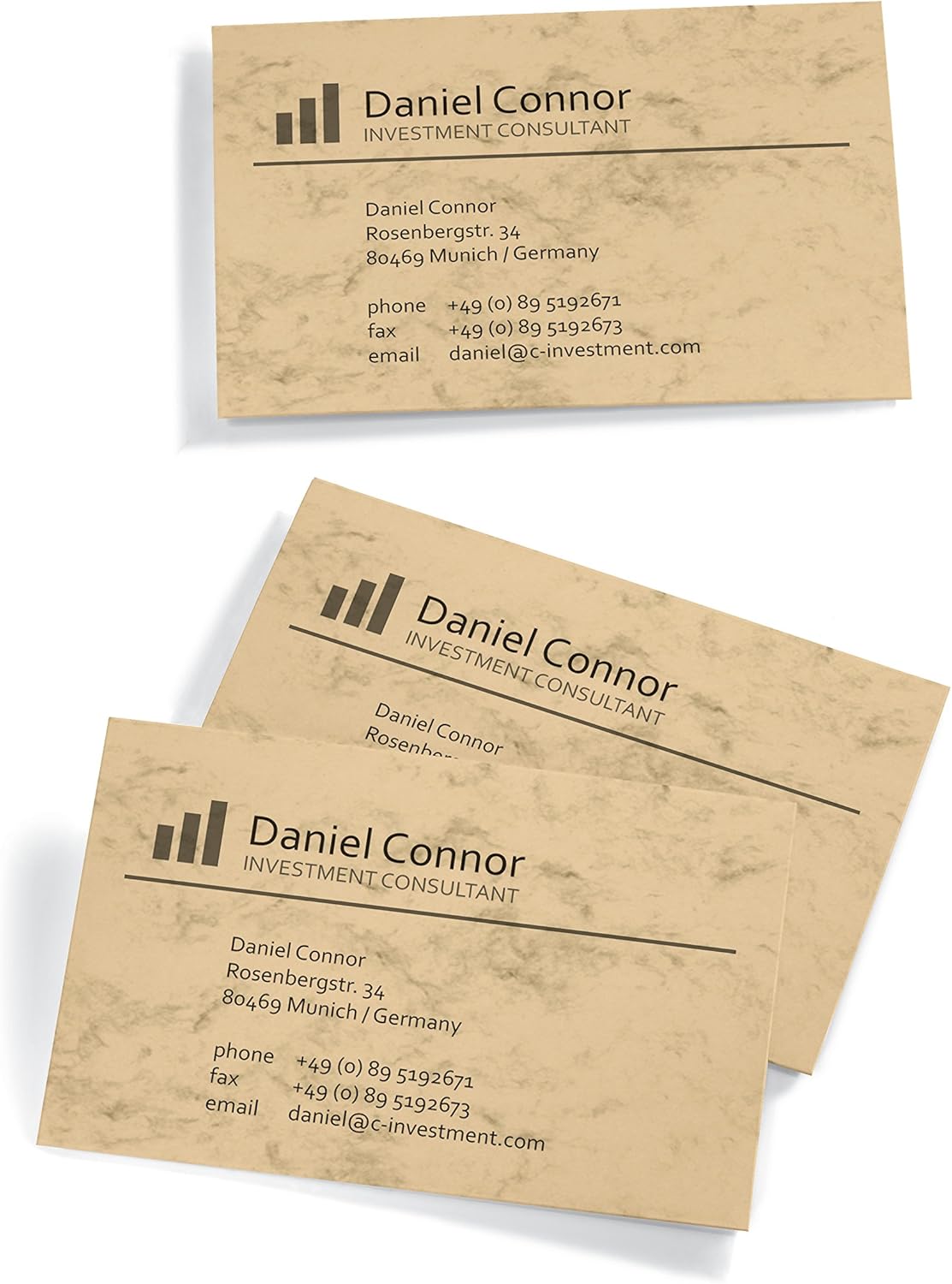 SIGEL DP744, 85x55 mm (A4), Business Cards, 3C, smooth cut all around, 225 gsm, printable, marble Beige, 100 Piecesequal to10 sheets - Image 4