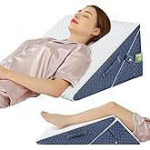 Welzona Wedge Pillow for Adults, Bed Wedge Pillow with Cooling Memory Foam Top, 7 in 1 Triangle Pillow for Sleeping, Acid Ref