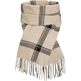 Trifabricy Winter Scarf for Women, Long Blanket Oversized Plaid Shawl Wrap | Soft Buttery Fabric, Warm Chunky Shawl Wraps for Wome, Classic Tassel, Fashion Plaid Pattern, Oversized Fit, Ideal Gift