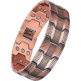Feraco Copper Bracelet for Men 3X Strength,Magnetic Therapy Bracelet Copper Jewelry with Powerful 3800 Gauss Magnets,Premium Fold-Over Clasp