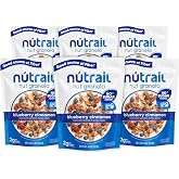 NuTrail Nut Granola, Blueberry Cinnamon, No Sugar Added, Gluten Free, Grain Free, Keto, Low Carb, Healthy Breakfast Cereal 8 oz. 6 Count