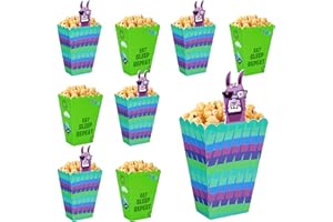 HAXPACAL 20Pcs Video Game Llama Popcorn Boxes, Battle Gamers Birthday Party Decorations Supplies Favors for Snack Treat Bags Goodie Candy Cookie Boxes