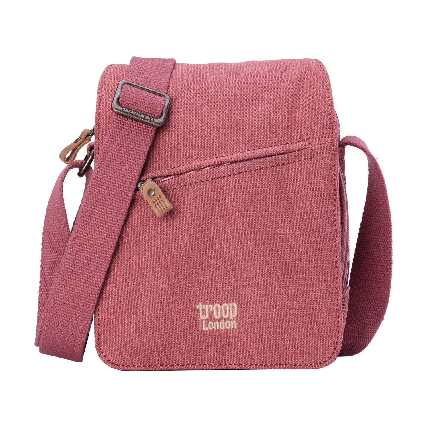 TRP0239 Troop London Classic Canvas Across Body Bag - Pink