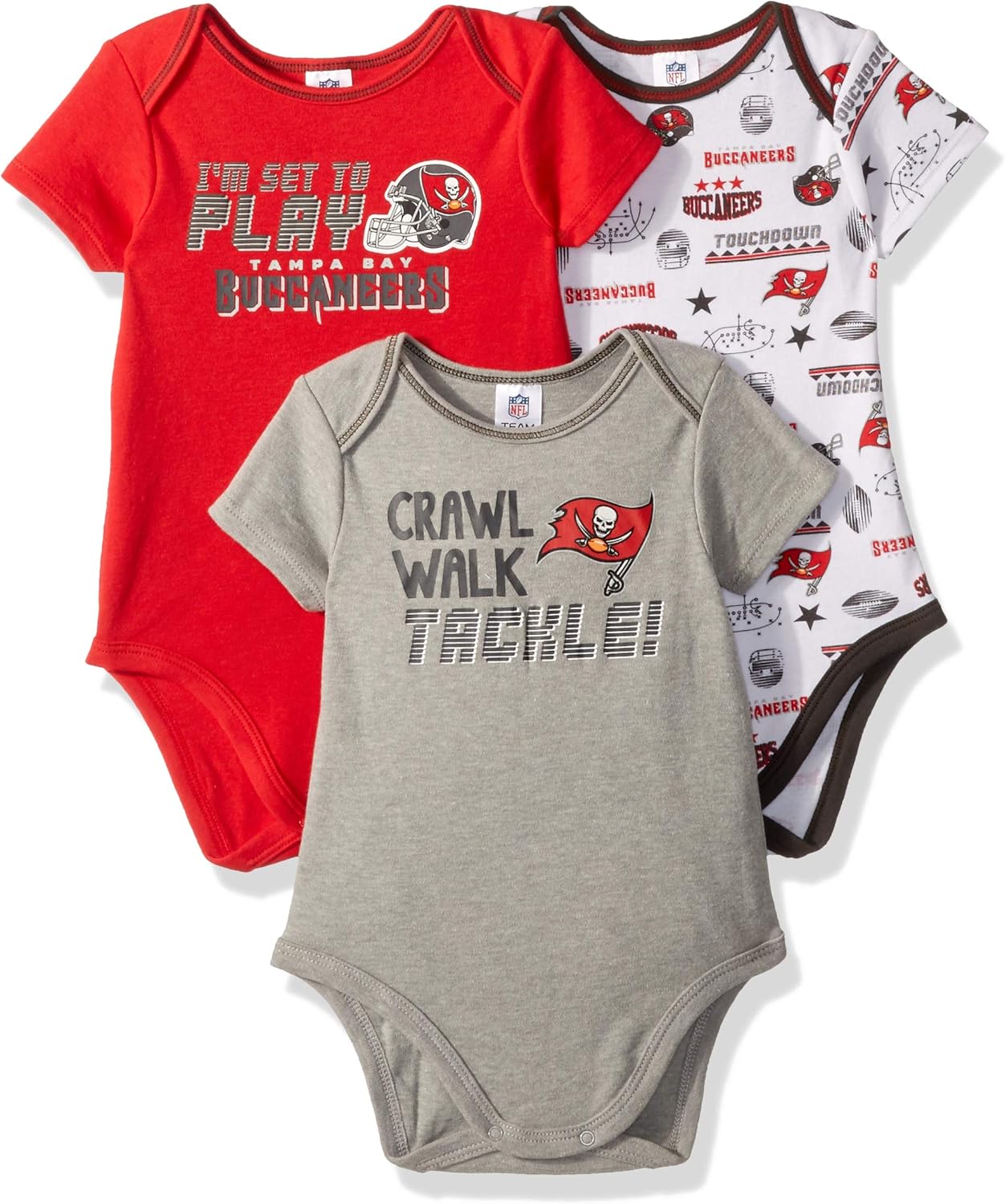 NFL NFL Baby-Boy 3 Pack Short Sleeve Variety Bodysuit: Clothing