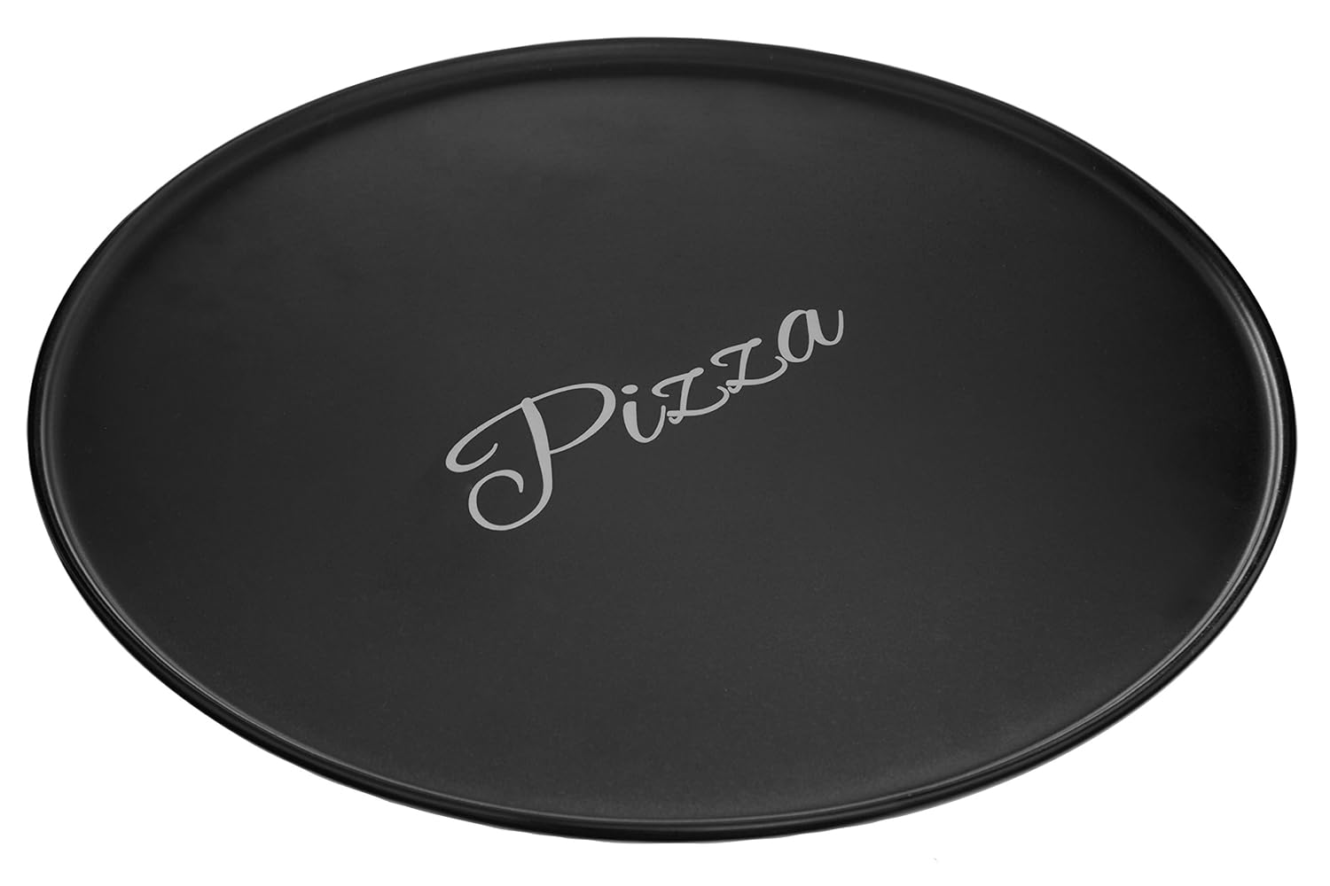 Premier Housewares Mangé Pizza Plate, Matte Black, Stoneware, 33 x 33 x