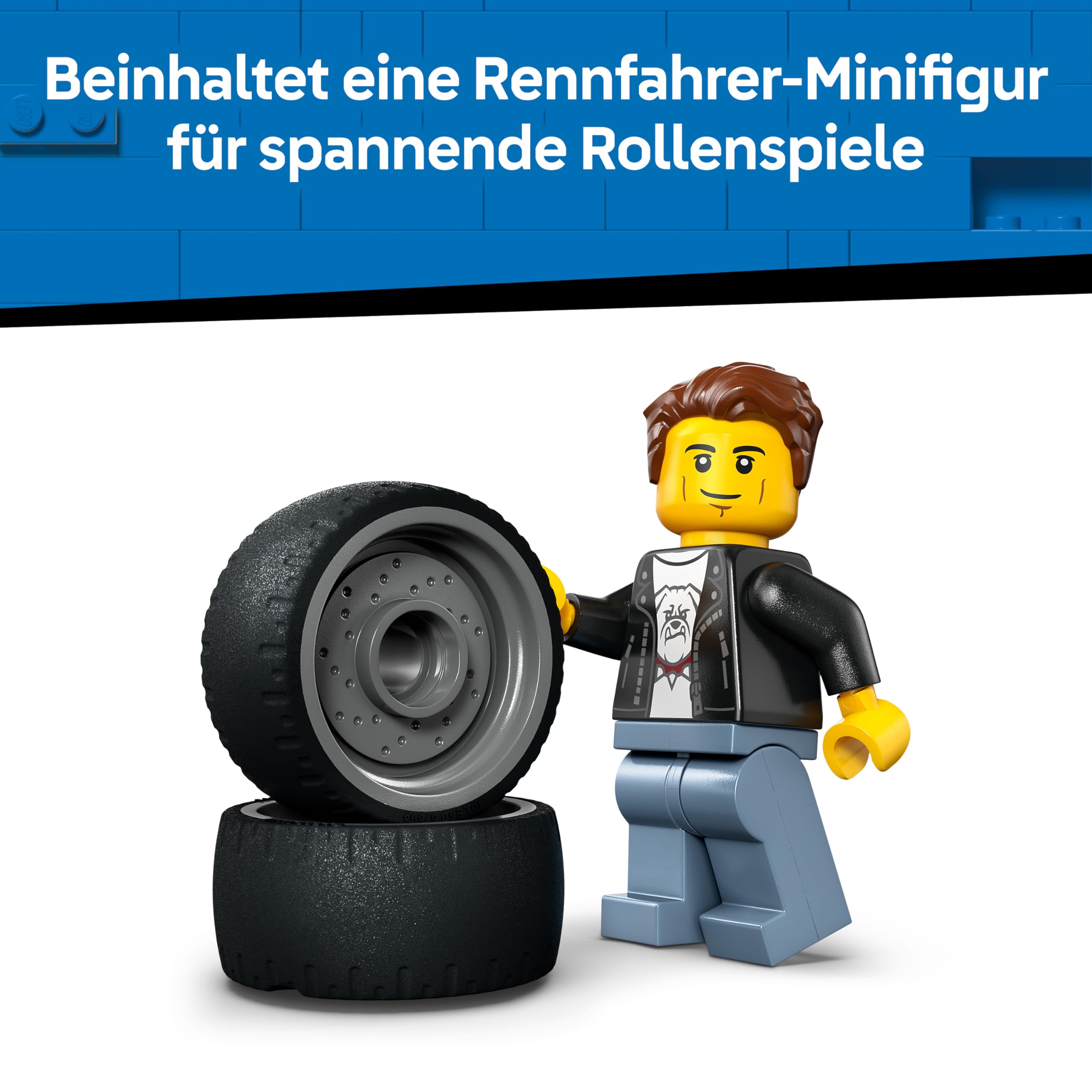 LEGO City Hot Rod - Race Car Toy w/a Driver Minifigure & Folding Roof - Fine Motor Skills Building Set - Small Birthday Gift Idea for 5+ Year Old Boys - 60485 5