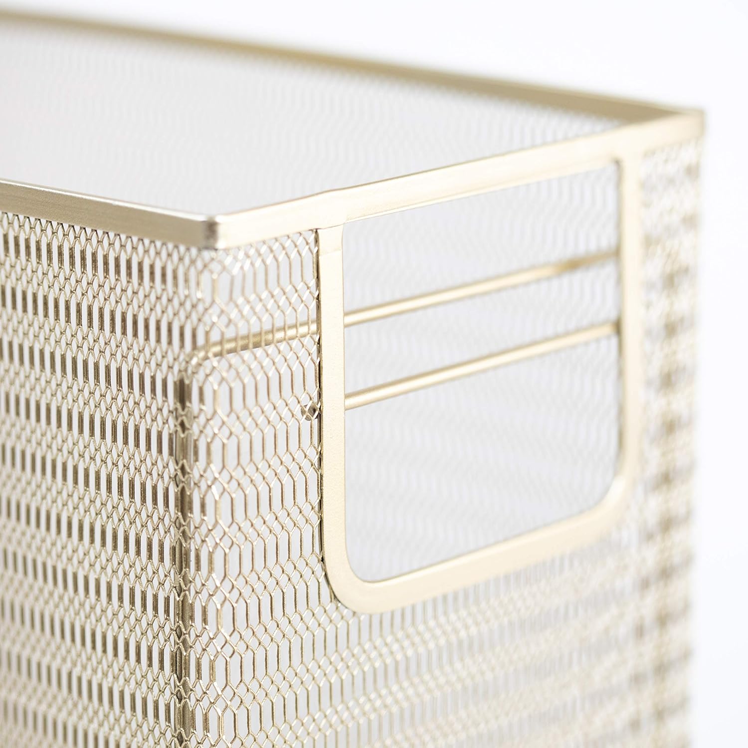 Blu Monaco 5 Piece Cute Office Supplies Gold Desk Organizer Set - with Desktop Hanging File Organizer, Magazine Holder, Pen Cup, Sticky Note Holder, Letter sorter - Gold Desk Accessories: Home Improvement