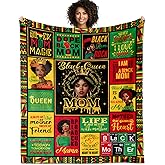 VMASUEY African American Black Gifts for Mom Women, Mom Birthday Gifts for Black Women Positive Blanket 60"X50", Afro Encouragement Inspirational Gifts for Mama Mother's Day Juneteenth