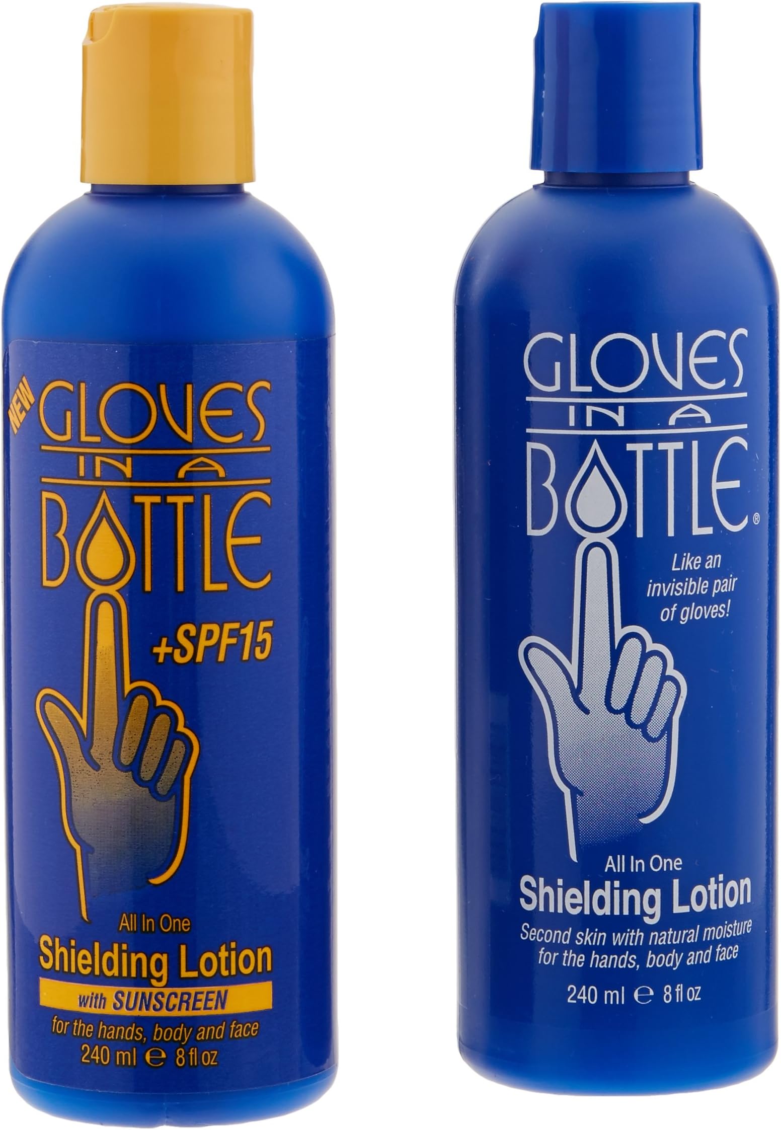 Gloves in a Bottle-The Hardworking Shielding Lotion - 8oz-240ml bottle + 8oz-240ml + SPF 15 w/ Dispenser BUNDLE!