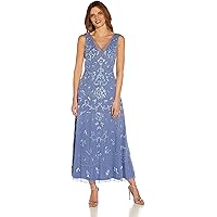Maggy London Women's Dresses Floral Embroidered Halter Neck Midi Dress with  Back V-Neck, Blue/Green/Yellow, 0 at Amazon Women's Clothing store