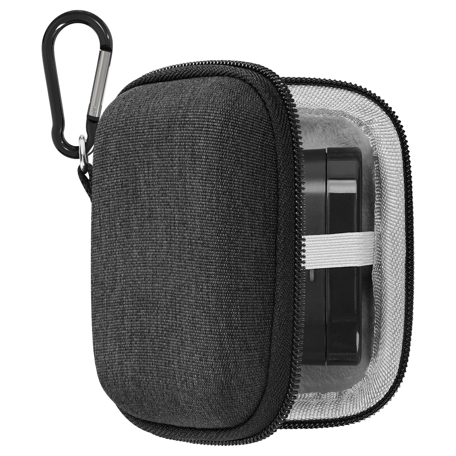 Geekria Shield Earbuds Case Compatible with Bowers & Wilkins Pi8, PI7, PI5 Replacement Hard Shell Travel Carrying Bag with Carabiner Clip (Dark Grey)