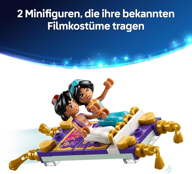 ǀ Disney Princess Jasmins Schmuckkästchen - Aladdin Set mit 2 Mini-Puppen, 2 Ringen und Dschinn Lampe - Zimmerdeko - Geschenk für Mädchen ab 6 Jahren und Fans - 43295