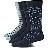 Calvin Klein Mens Crew Socks - 4 Pack Soft Cotton Blend Cushioned Crew Dress Socks for Men, for Formal, Casual and Work Wear