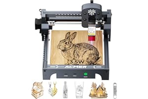 ACMER S1 Laser Engraver 3500mW, Compact Desktop Engraving & Cutting Machine for DIY Crafts, Small Business & Makers, 130×130mm Work Area, 0.04mm Detail Engraving for Wood, Acrylic, Metal Silver