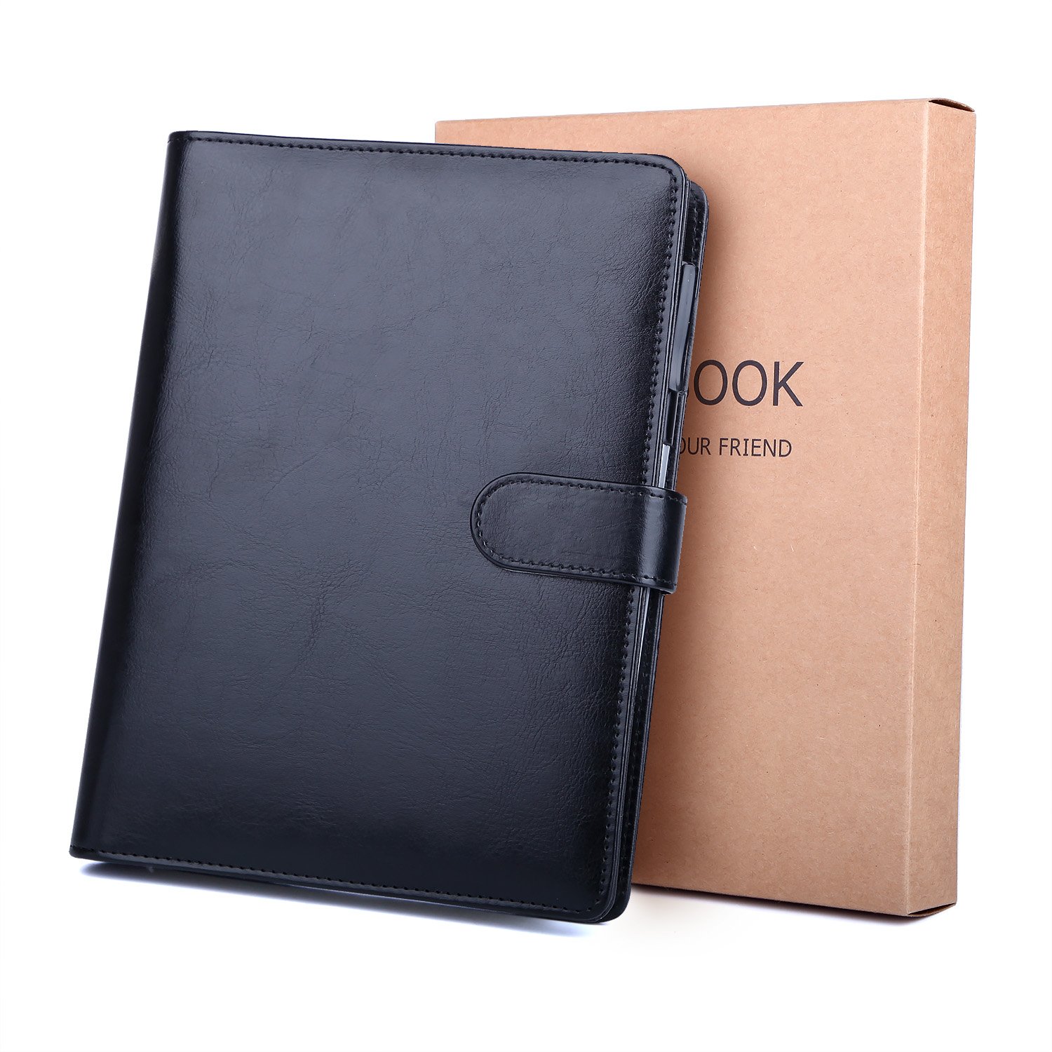 A5 Leather Notebook BESTOO Refillable Notepad Conference Folder Travel