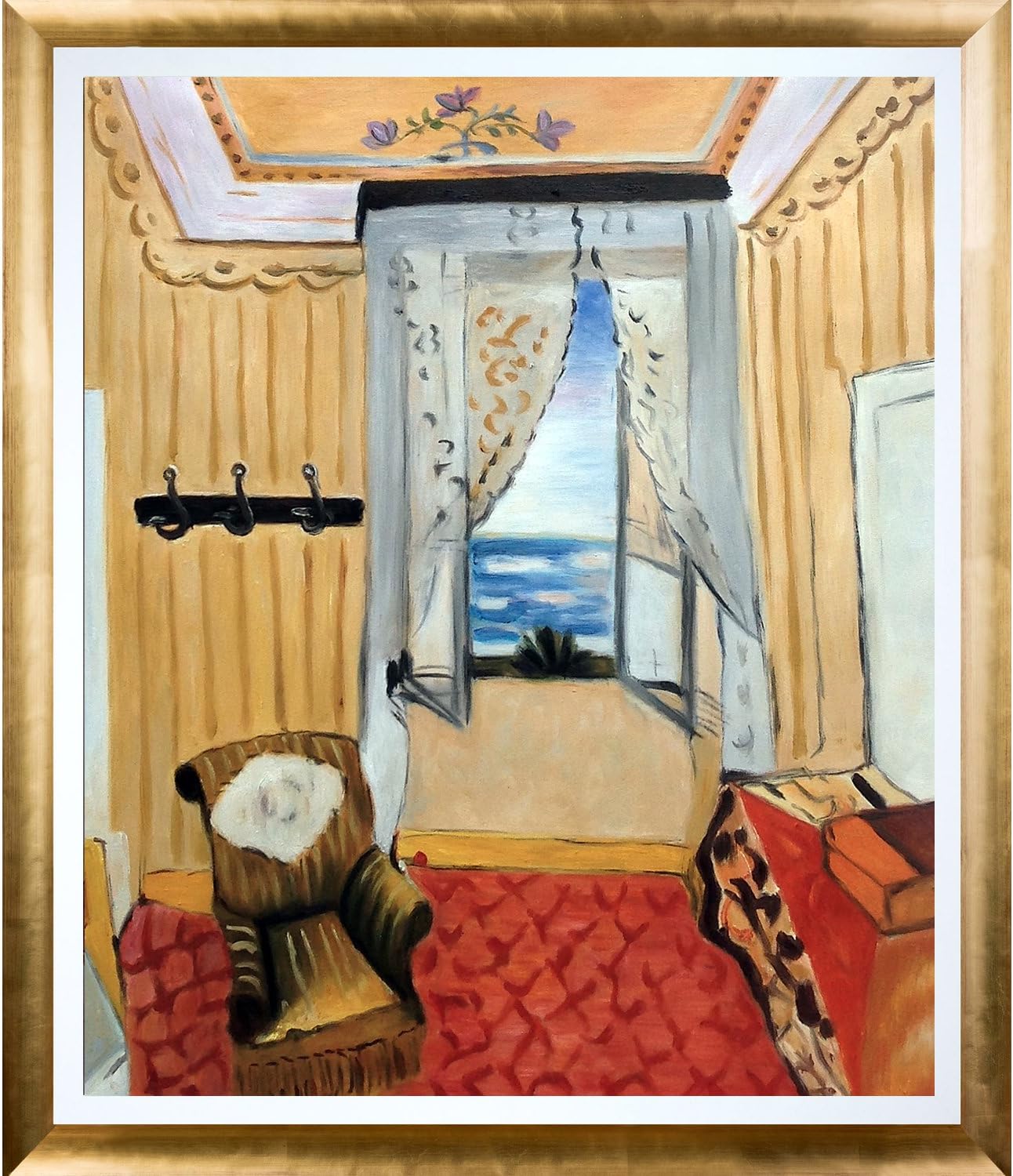 La Pastiche My Room at Beau-Rivage by Henri Matisse Framed Hand Painted Oil on Canvas, 28.5" x 24.5"