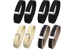 Emperoch 4 Pairs Elastic Shirt Sleeve Holders, Unisex Adjustable Armbands, Anti-Slip Sleeve Garters, Hold Up Sleeve Armbands 
