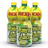 Iberia 100% Lemon Juice from Concentrate, 32 fl oz (Pack of 3) | Bottled Lemon Juice for Lemonade, Dressings, Marinades, Seafood, Baking and Cocktails, No Squeezing Needed, Value 3 Pack