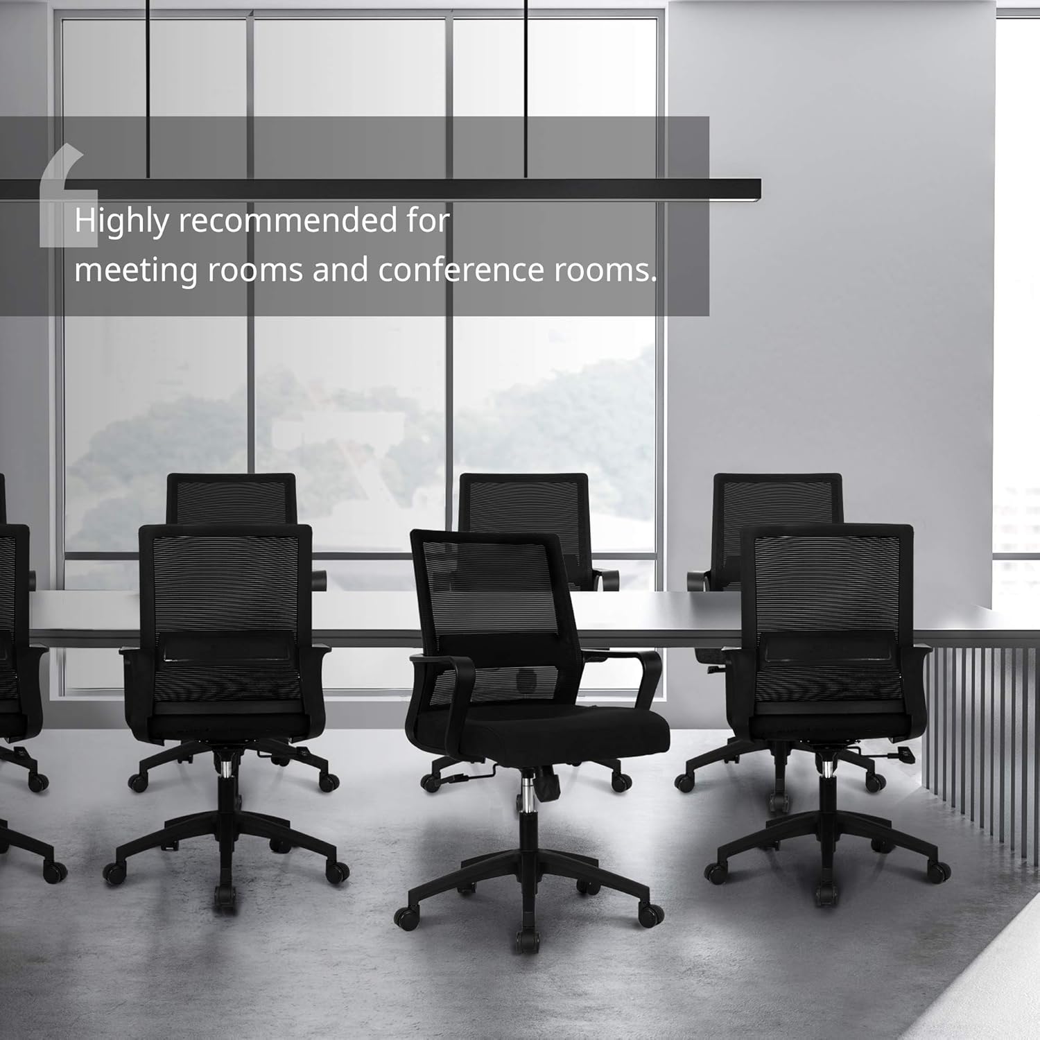 NEO CHAIR Office Chair Ergonomic Desk Chair Mesh Computer Chair Lumbar Support Modern Executive Adjustable Rolling Swivel Chair Comfortable Mid Black Task Home Office Chair, Black-Fabric: Furniture & Decor