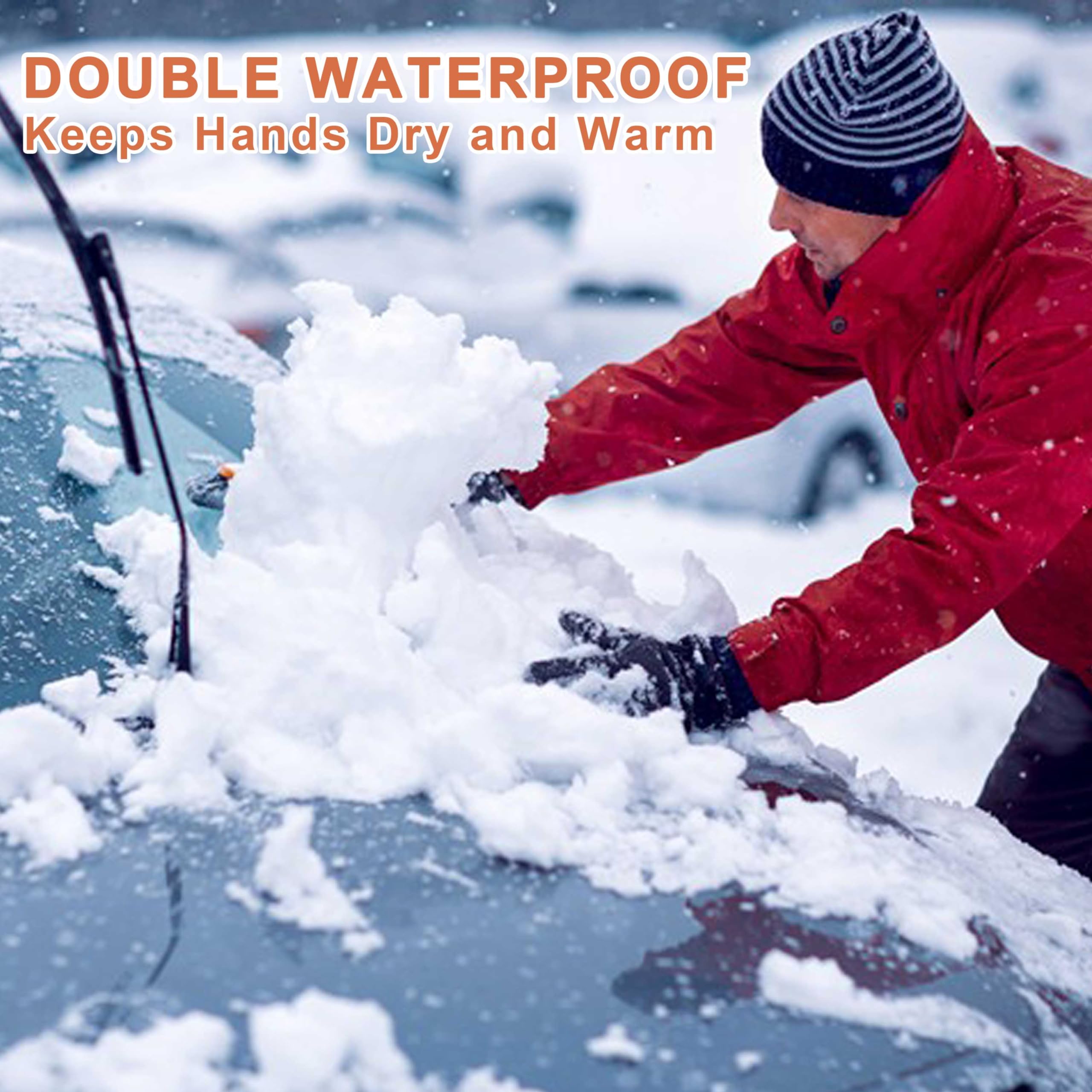 ihuan Winter Waterproof Gloves for Men Women Warm Running Cycling Snow Ski Gloves for Cold Weather, Thermal Windproof Material and Touch Screen Finger for Driving Snowboarding