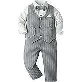 Mud Kingdom Boys Suits for Weddings White Shirts, Vests and Pants Clothes Sets