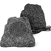 Herdio Outdoor Rock Bluetooth Speakers Wired IPX7 Waterproof 200 Watt Resin Material All Weather for Deck Pool Backyard Patio Garden BBQ (1 Pair Black)