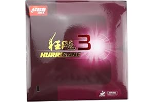 BestParts DHS Hurricane 3 Table Tennis Rubber Sheet Ping Pong Rubber,39 Degree/2.2mm,Black