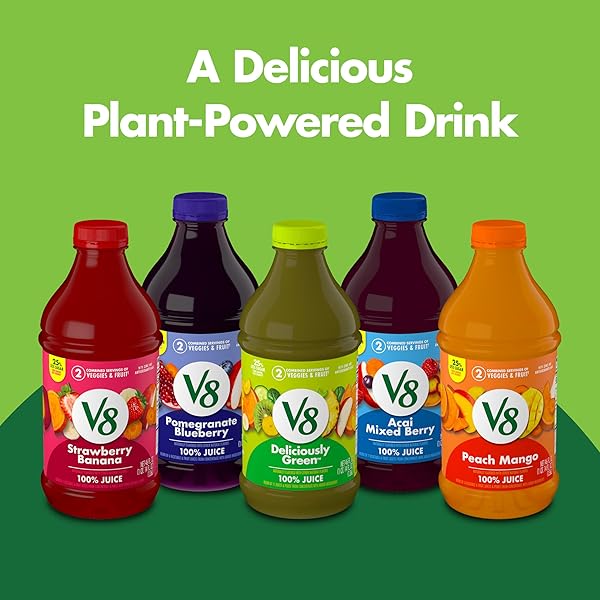 V8 PEACH MANGO 100% FRUIT AND VEGETABLE JUICE, 46 FL OZ BOTTLE