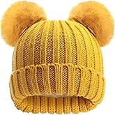 CHUANGLI Toddler Winter Knit Hat Upgrade Fleece Lined Pompom Ears Beanies Cap for Boys Girls 3-12 Years