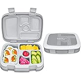 Bentgo Kids 5-Compartment Lunch Box - Glitter Design for School, Ideal for Ages 3-7, Leak-Proof, Drop-Proof, Dishwasher Safe, & Made with PFAS & BPA-Free Materials (Glitter Edition - Silver)