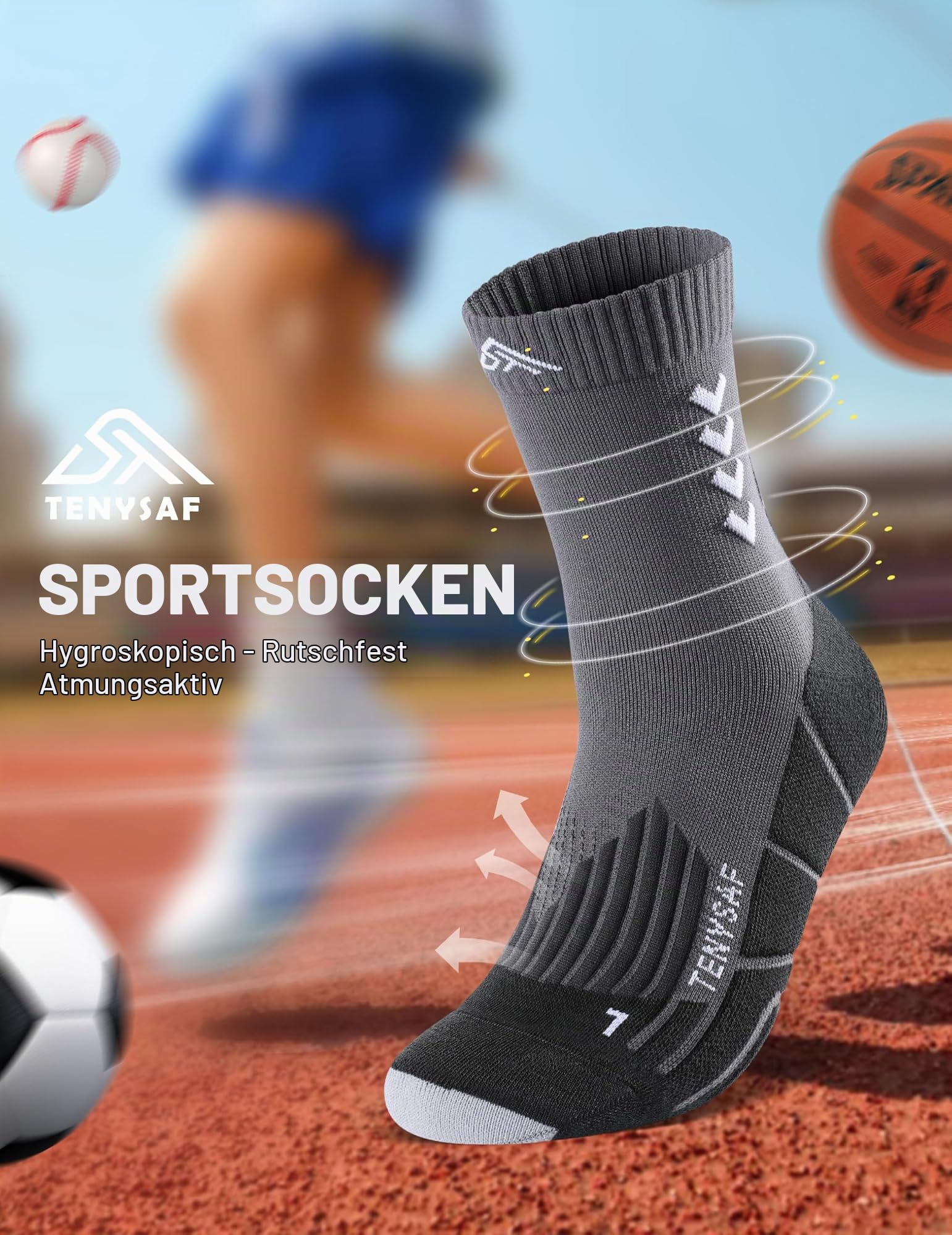 Lounwee Crew Kompression Laufsocken Herren: 15–20 mmHg Kompressionsstrümpfe 3