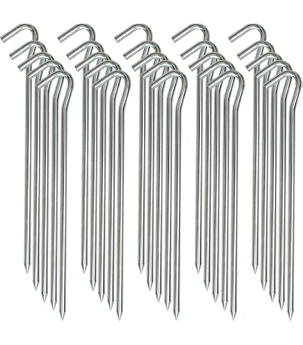 Pinnacle Mercantile 30 Pack Tent Stakes Metal Garden Edging Fence Hooks Pegs Christmas Decoration Stakes Made USA 9 inches Long : Patio, Lawn & Garden