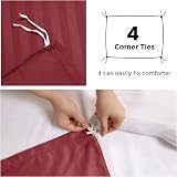 MOONLIGHT20015 Double Duvet Set Reversible Stripes Burgundy 200x200 cm view 4