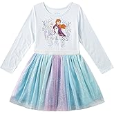 Disney Frozen, Minnie Mouse, Princess Girls Long Sleeve Dress for Toddlers and Big Kids