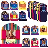 Day Of The Dead Decoration DIY Sugar Skull Picture Frame Crafts Kit, 12PCS | Paper Día De Los Muertos Picture Frames Crafts for Day of the Dead altar supplies