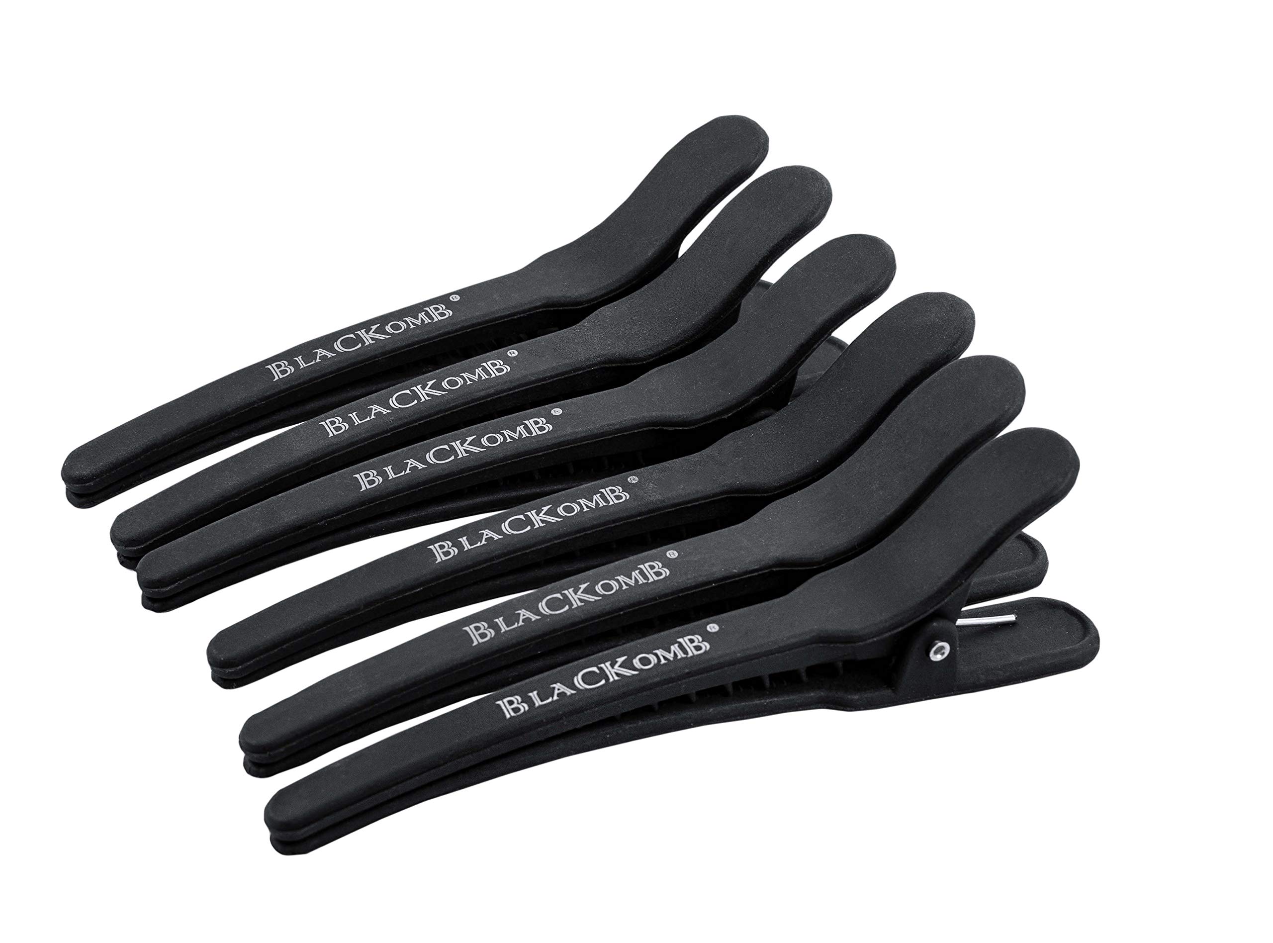 Ponik's Straight Carbon Hair Clips - Hair Clips - Hair Clips - Hair Clips for Hairdressers - Hair Clips - Hair Cutting - Pack of 6 - Black, 12 cm