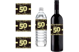 Sumerk 24 Pcs Cheers to 50 Stickers for 50th Birthday - Envelopes, Bag Seals, Water Bottle Labels - Happy 50th Birthday Party