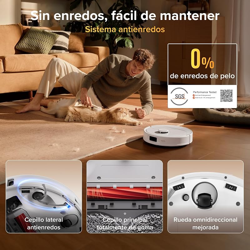 Qrevo S Pro Set Robot Aspirador (Versión Mejorada del QV 35A) Succión de 18500 Pa, Base Todo en Uno, 2,7L Bolsa para Polvo, Sistema antienredos, Evitación de Obstáculos, Blanco