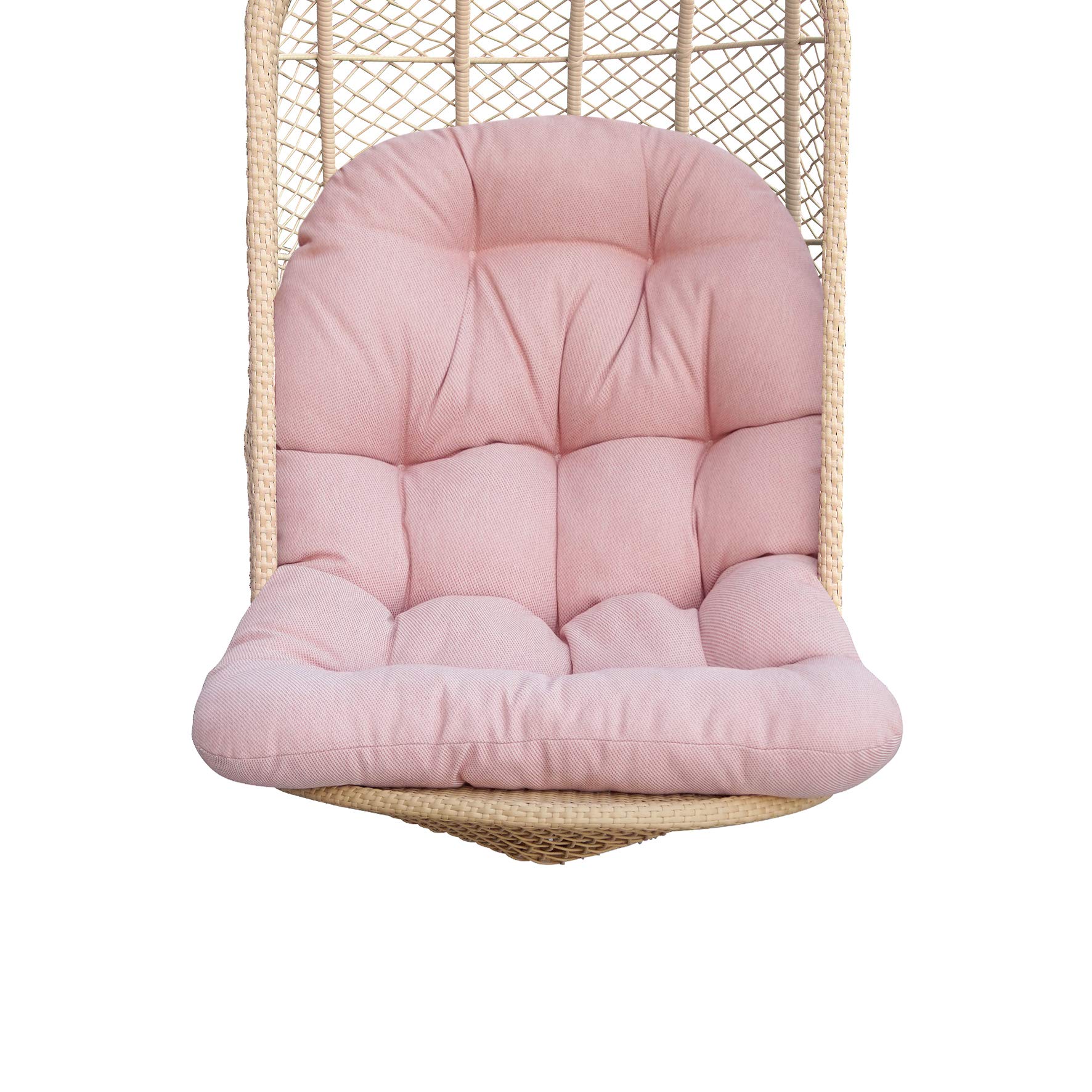 Photo 1 of BOSSIMA Patio Outdoor Hanging Basket Chair Cushions 46.6"×33.9“ Polyester Filling Egg Chair Swing Chair Pads, Mixed Coral/White