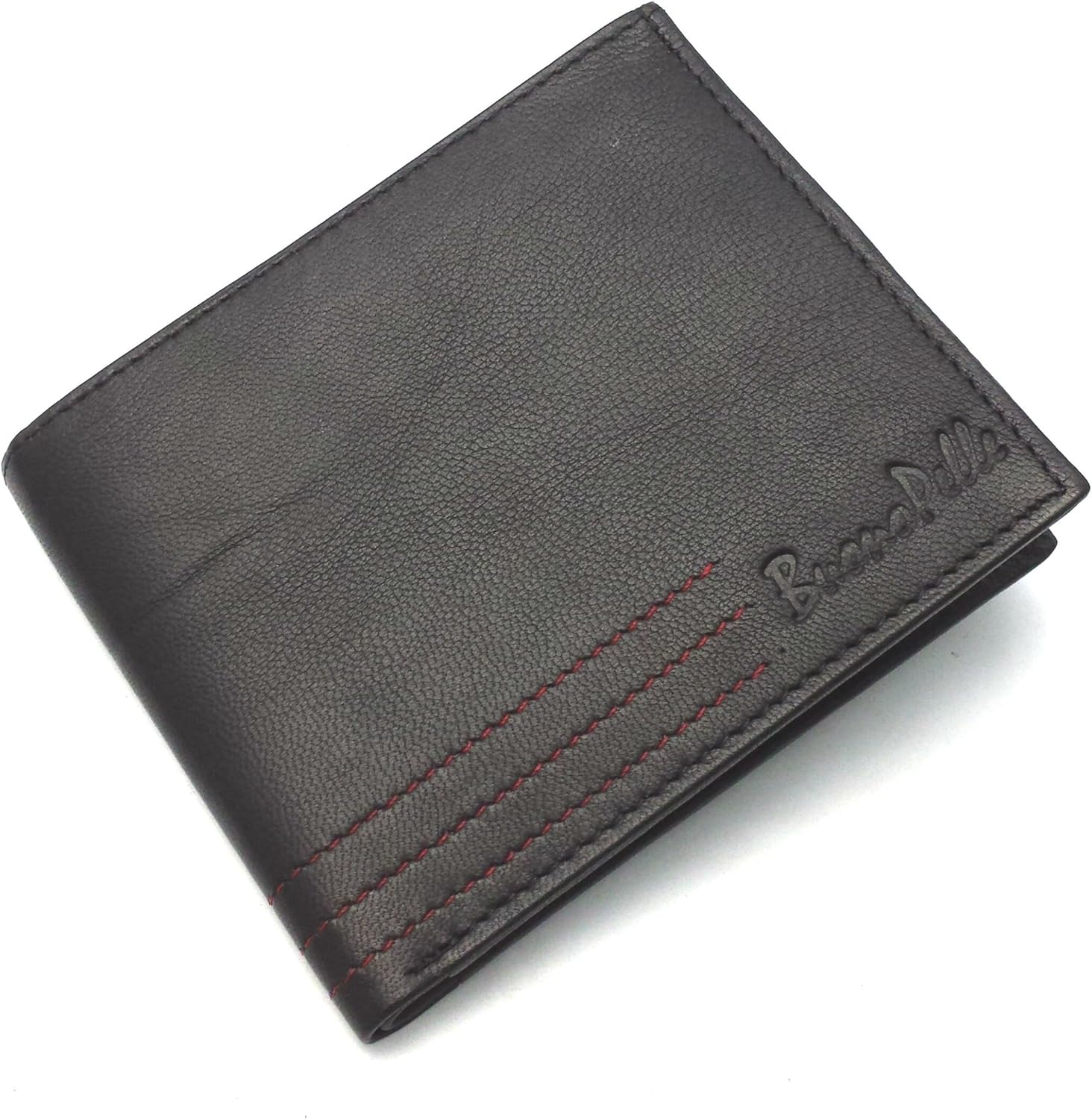 Buono Pelle RFID Blocking Designer Real Leather Mens Wallet Credit Carder Holder Bifold Purse with Gift Box