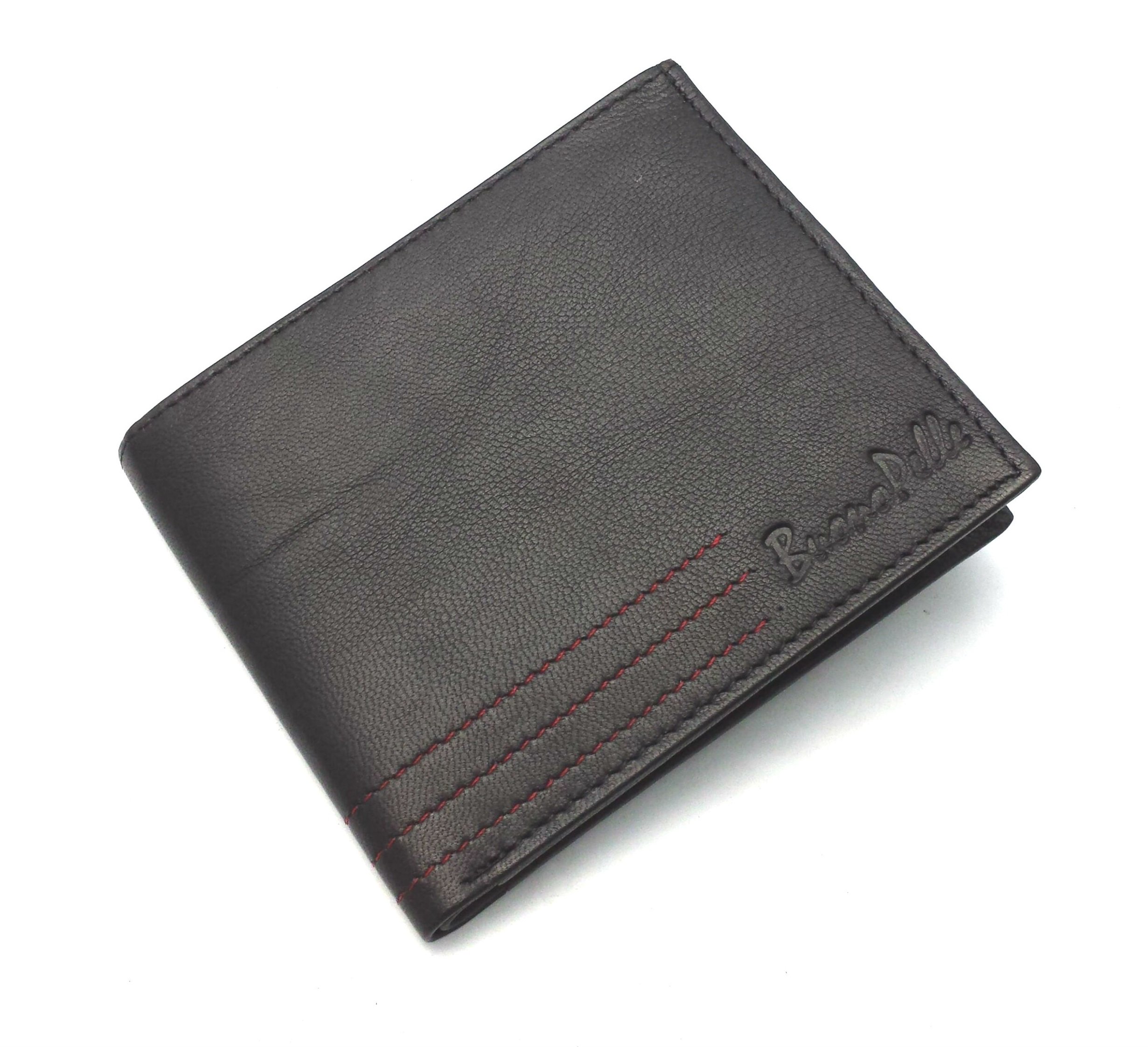 Buono Pelle RFID Blocking Designer Real Leather Mens Wallet Credit Carder Holder Bifold Purse with Gift Box