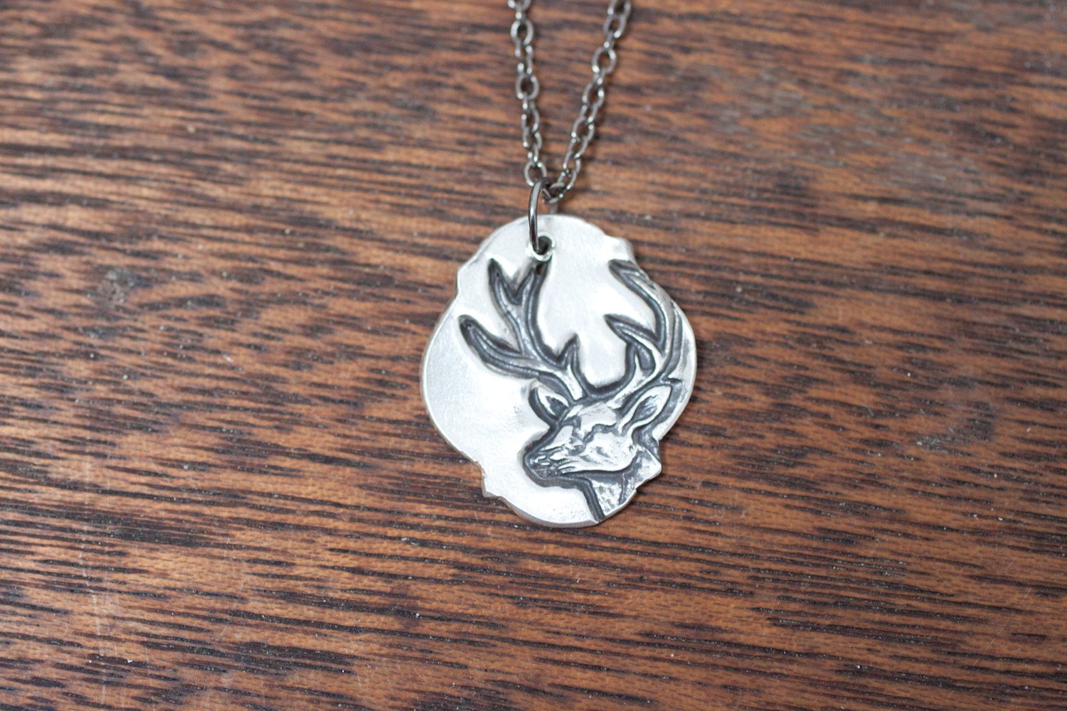 white tail necklace deer necklace deer jewelry antler